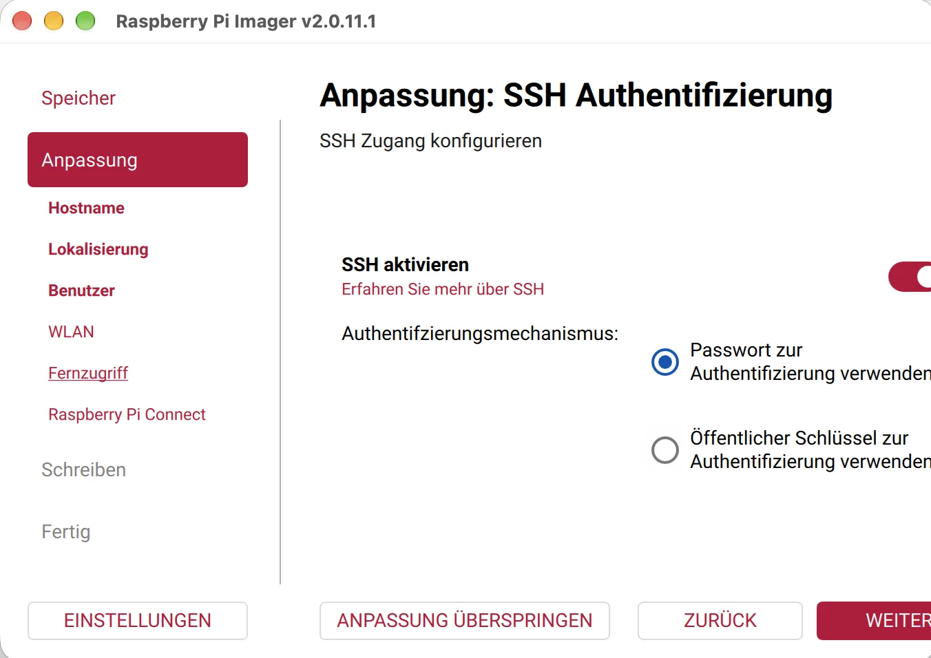 Raspberry Pi Imager – Fernzugriff
